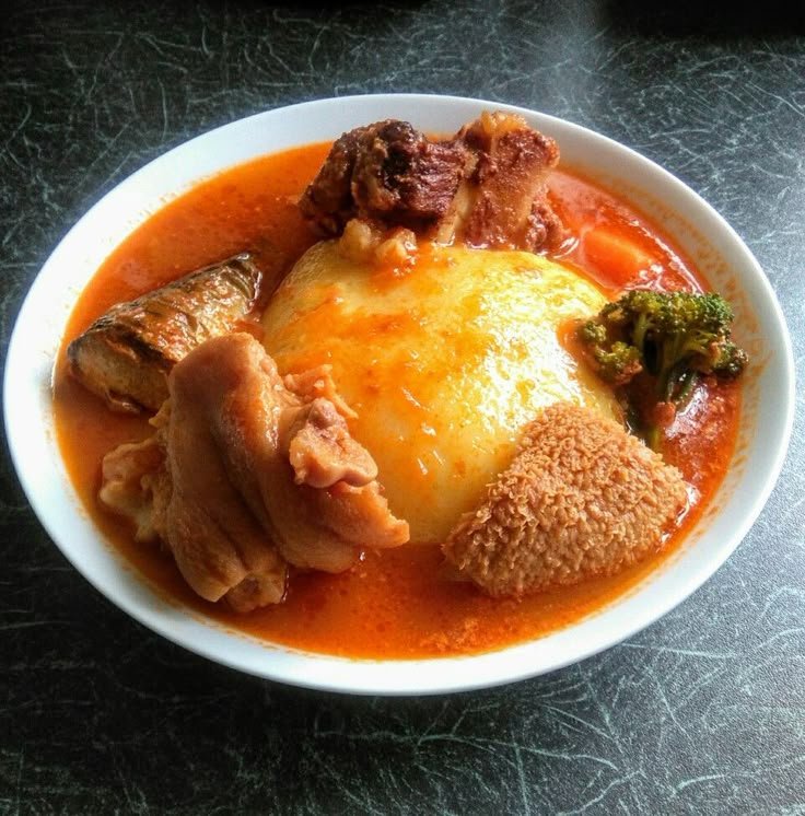 Fufu & Light Soup with Goat